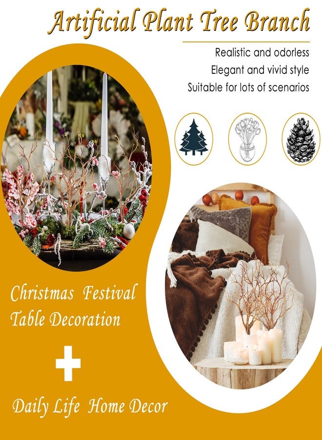 Chuangdi 8 Pieces Dried Tree Branches Artificial Antler Branch Manzanita Branches Plastic Tree Branches for Decoration for Christmas Party Various Festivals Home Hotel Decoration (Coffee) - Image 5